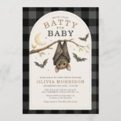 Halloween Vleermuizen Gingham Baby Shower Kaart (Voorkant)