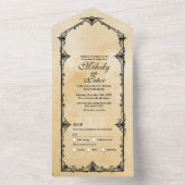 Halloween Vleermuizen Gotische Grens Bruiloft Uitn All In One Uitnodiging (Binnen)