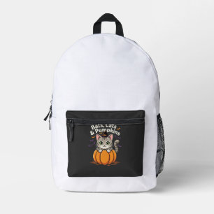 Halloween Vleermuizen Katten en Pompoenen Schattig Bedrukte Rugzak