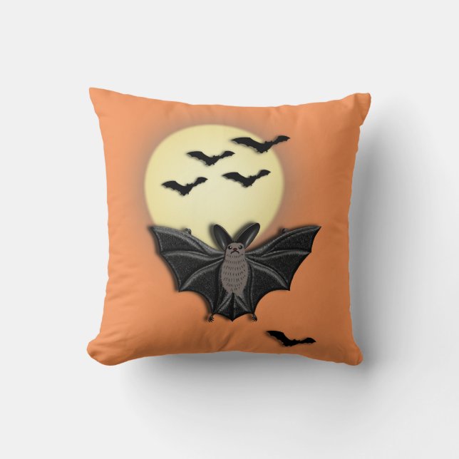 Halloween Vleermuizen Kussen (Voorkant)