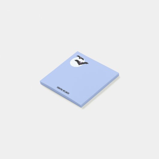 Halloween vleermuizen met maan Aangepast 3 x 3 Post-it® Notes (Schuin)