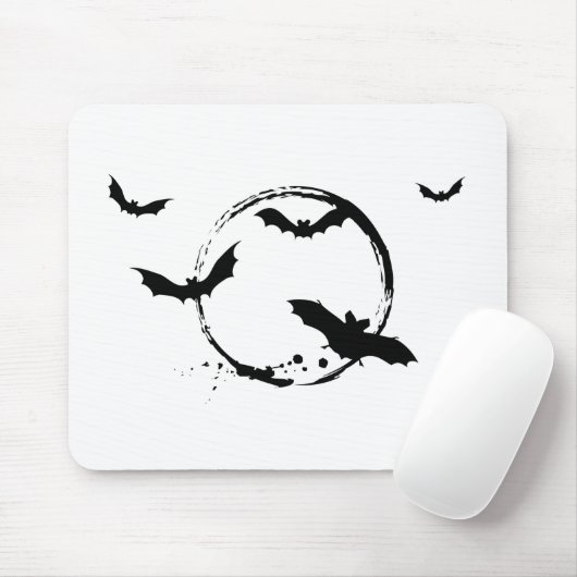 Halloween vleermuizen met maan muismat (Met muis)