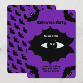 Halloween Vleermuizen op Koninklijk Paars Kaart