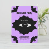 Halloween Vleermuizen op Paars Kaart (Staand voorkant)