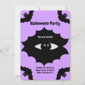 Halloween Vleermuizen op Paars Kaart (Voorkant)