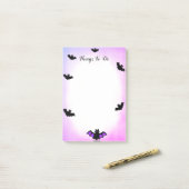 Halloween-vleermuizen op paarse & witte Dingen om Post-it® Notes (Op bureau)