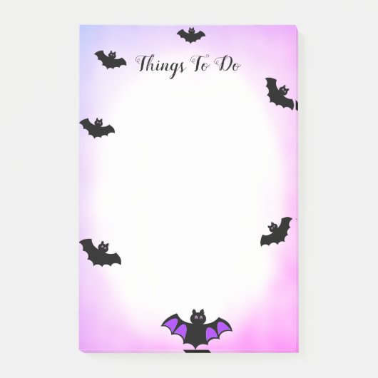 Halloween-vleermuizen op paarse & witte Dingen om Post-it® Notes (Voorkant)