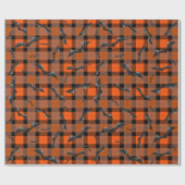 Halloween vleermuizen op plaid cadeaupapier (Vlak)