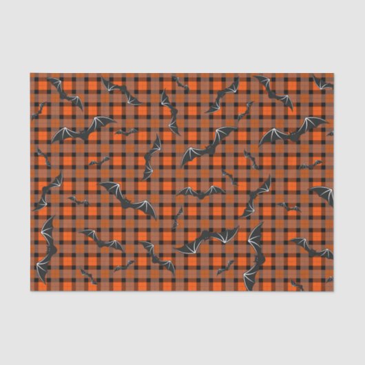 Halloween vleermuizen op plaid tissuepapier (Voorkant)