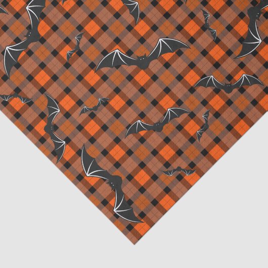 Halloween vleermuizen op plaid tissuepapier (Detail)