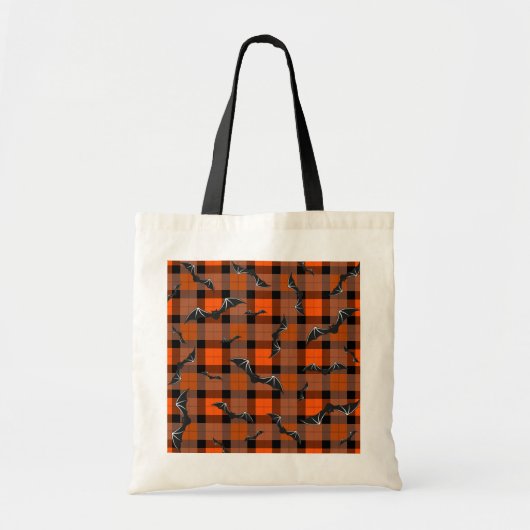 Halloween vleermuizen op plaid tote bag (Voorkant)