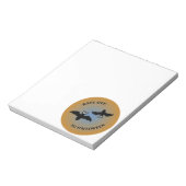 Halloween Vleermuizen Oranje Blauw Notitieblok (Linkerzijde)