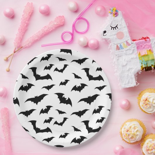 Halloween Vleermuizen Papier Borden Papieren Bordje (Feest)