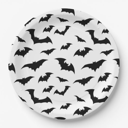 Halloween Vleermuizen Papier Borden Papieren Bordje (Voorkant)