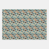 Halloween vleermuizen pompoenen en bloemen inpakpapier vel (Voorkant 2)