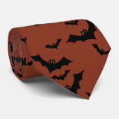 Halloween vleermuizen roest bruin Stropdas (Opgerold)