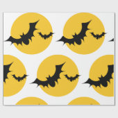 Halloween Vleermuizen Silhouet Volle Maan Cadeaupapier (Vlak)