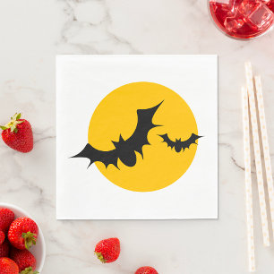 Halloween Vleermuizen Silhouet Volle Maan Servet