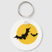 Halloween Vleermuizen Silhouet Volle Maan Sleutelhanger (Voorkant)