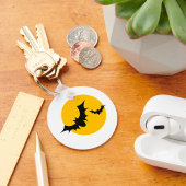 Halloween Vleermuizen Silhouet Volle Maan Sleutelhanger