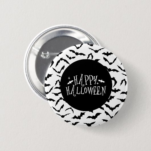 Halloween Vleermuizen Speld Ronde Button 5,7 Cm (Voorkant /achterkant)