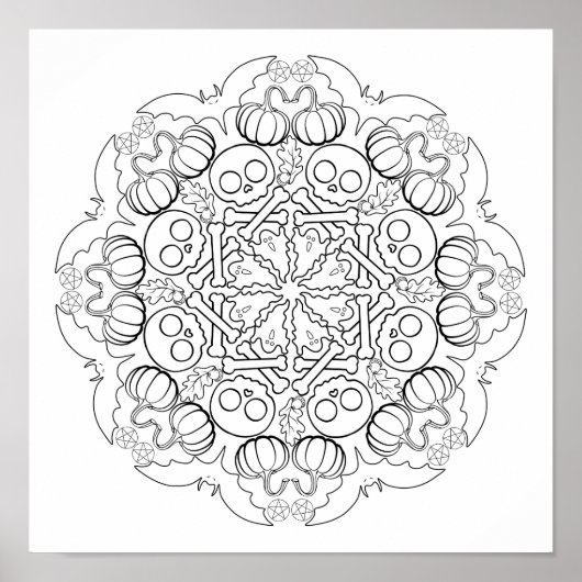 Halloween vleermuizen, spoken, schedels, & meer kl poster (Voorkant)