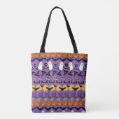 Halloween Vleermuizen Uilen Pompoenen schedels Tote Bag (Achterkant)