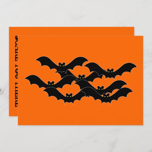 Halloween vleermuizen uitnodiging (Voorkant / Achterkant)