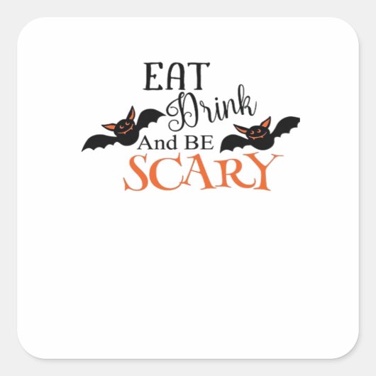 Halloween Vleermuizen Zijn Grappig En Eng Meme Vierkante Sticker (Voorkant)
