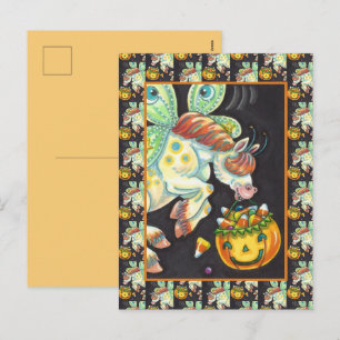 HALLOWEEN VLIEGEND PAARD CANDY CORN FEESTDAGENKAART