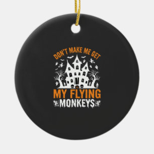 Halloween Vliegende Apen Spookhuis Grafisch Keramisch Ornament
