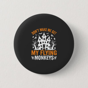 Halloween Vliegende Apen Spookhuis Grafisch Ronde Button 5,7 Cm