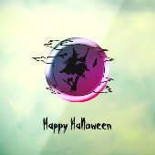 Halloween vliegende broomstick zwarte kat spooky raamsticker (Vel 3)