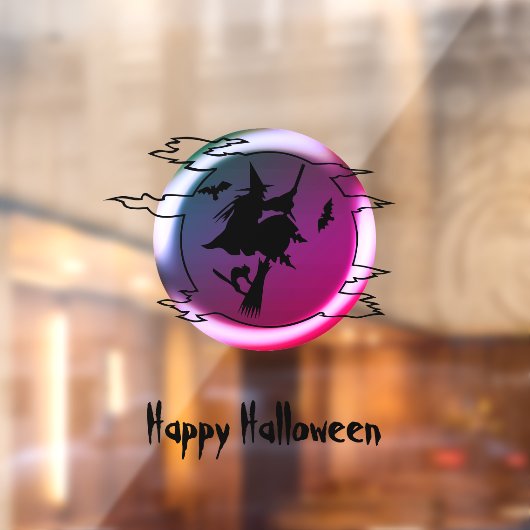Halloween vliegende broomstick zwarte kat spooky raamsticker (Vel 2)