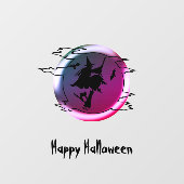 Halloween vliegende broomstick zwarte kat spooky raamsticker (Vel)