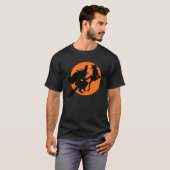 halloween-vliegende heks en zwarte kat t-shirt (Voorkant volledig)