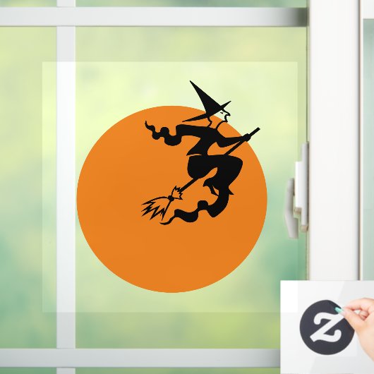 Halloween vliegende heks grappige spookkige decora raamsticker (Huis)