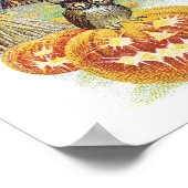 Halloween, vliegende heks met een zwarte kat Poster (Hoek)