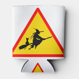 Halloween vliegende heks op bord blikjeskoeler