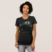 Halloween Vliegende Heks T-Shirt (Voorkant volledig)