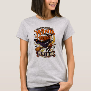 Halloween Vliegende Heks Wind in Mijn Haar T-Shirt