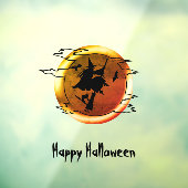 Halloween vliegende heksenbroomstick vol maangebru raamsticker (Vel 3)