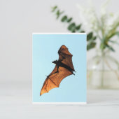Halloween vliegende roodvos (vruchtvleermuis) briefkaart (Staand voorkant)