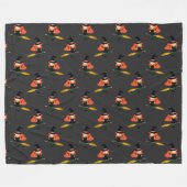 Halloween Vliegende Schattigee Heks met Bezem Hout Fleece Deken (Voorkant (Horizontaal))