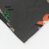 Halloween Vliegende Schattigee Heks met Bezem Hout Fleece Deken (Hoek)