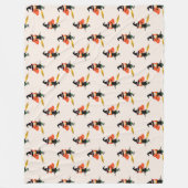 Halloween Vliegende Schattigee Heks met Broom Beig Fleece Deken (Voorkant)