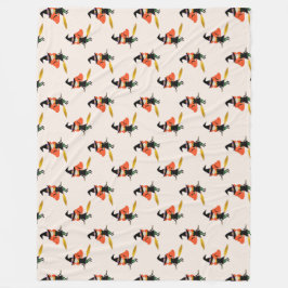 Halloween Vliegende Schattigee Heks met Broom Beig Fleece Deken