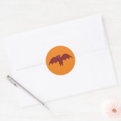 Halloween Vliegende Vleermuis in Vampier Rood Ronde Sticker (Envelop)