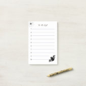 Halloween vliegende vleermuis op witte lijst post-it® notes (Op bureau)