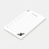 Halloween vliegende vleermuis op witte lijst post-it® notes (Schuin)